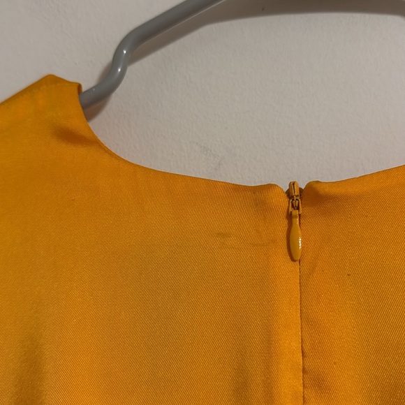 Acler empire dress size mustard orange and nude two tone assymetrical pleated 6 - Picture 11 of 12